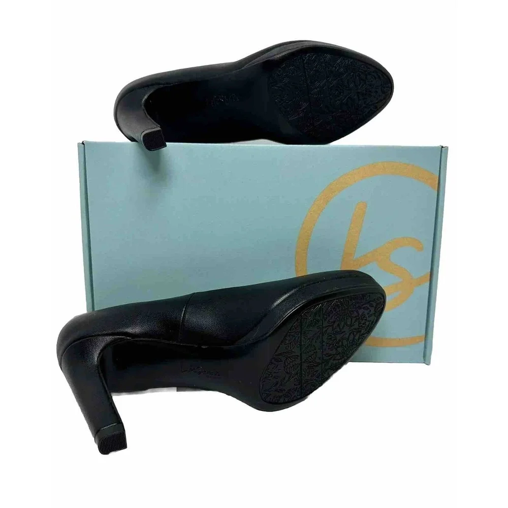 Life Stride Julia Dress Pump Heels Shoes Womens SZ 9 Slip On Round Toe Black NEW